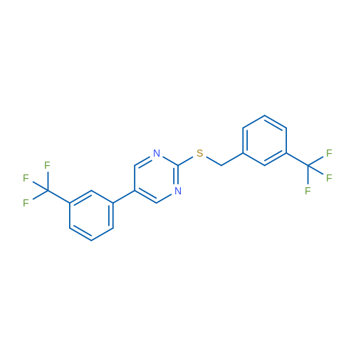 5-[3-(Trifluoromethyl)phenyl]-2-({[3-(trifluoromethyl)phenyl]methyl}sulfanyl)pyrimidine 1g