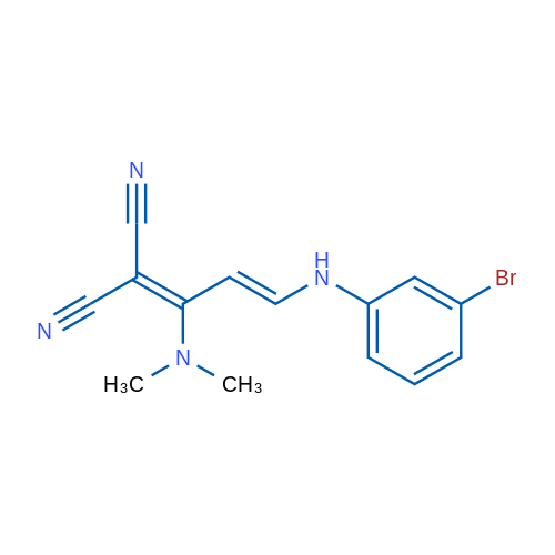 2-[(2E)-3-[(3-Bromophenyl)amino]-1-(dimethylamino)prop-2-en-1-ylidene]propanedinitrile 1g