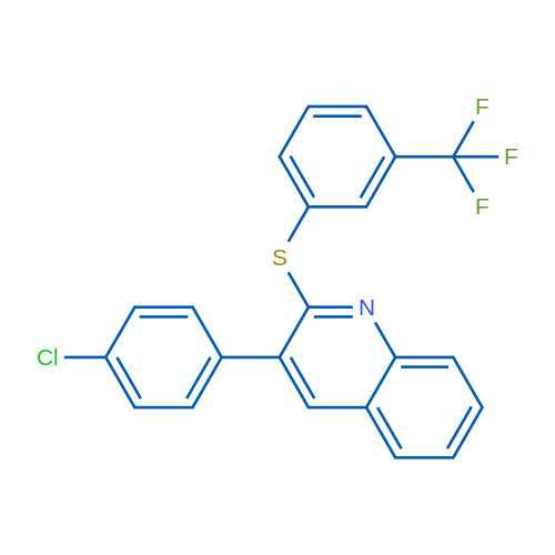 3-(4-Chlorophenyl)-2-{[3-(trifluoromethyl)phenyl]sulfanyl}quinoline 1g