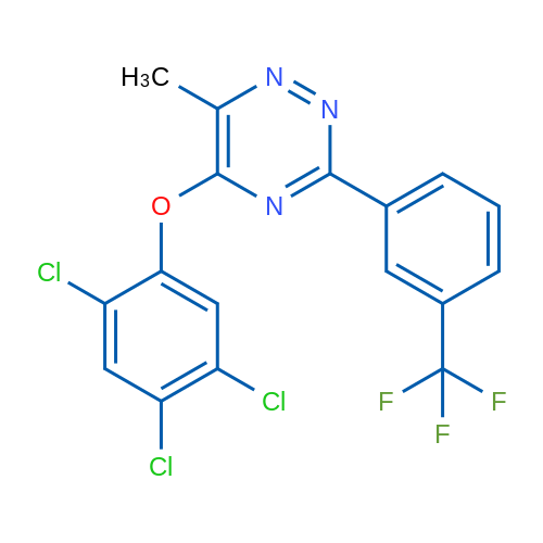 6-Methyl-5-(2,4,5-trichlorophenoxy)-3-[3-(trifluoromethyl)phenyl]-1,2,4-triazine 1g