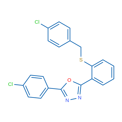 2-(4-Chlorophenyl)-5-(2-{[(4-chlorophenyl)methyl]sulfanyl}phenyl)-1,3,4-oxadiazole 1g