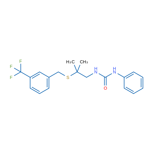 3-[2-Methyl-2-({[3-(trifluoromethyl)phenyl]methyl}sulfanyl)propyl]-1-phenylurea 1g