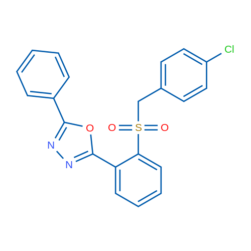 2-{2-[(4-chlorophenyl)methanesulfonyl]phenyl}-5-phenyl-1,3,4-oxadiazole 1g