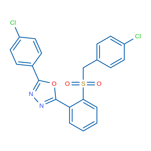 2-(4-Chlorophenyl)-5-{2-[(4-chlorophenyl)methanesulfonyl]phenyl}-1,3,4-oxadiazole 1g