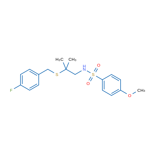 N-(2-{[(4-fluorophenyl)methyl]sulfanyl}-2-methylpropyl)-4-methoxybenzene-1-sulfonamide 1g