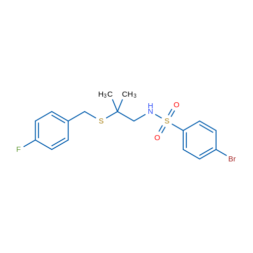 4-Bromo-N-(2-{[(4-fluorophenyl)methyl]sulfanyl}-2-methylpropyl)benzene-1-sulfonamide 1g