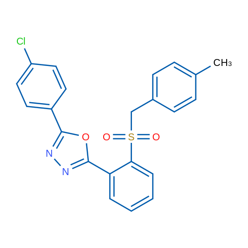 2-(4-Chlorophenyl)-5-{2-[(4-methylphenyl)methanesulfonyl]phenyl}-1,3,4-oxadiazole 1g