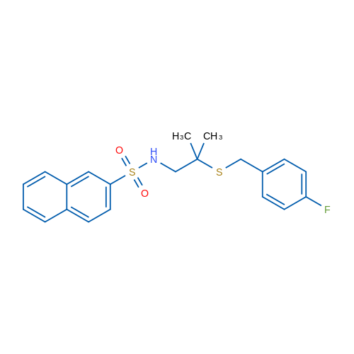 N-(2-{[(4-fluorophenyl)methyl]sulfanyl}-2-methylpropyl)naphthalene-2-sulfonamide 1g