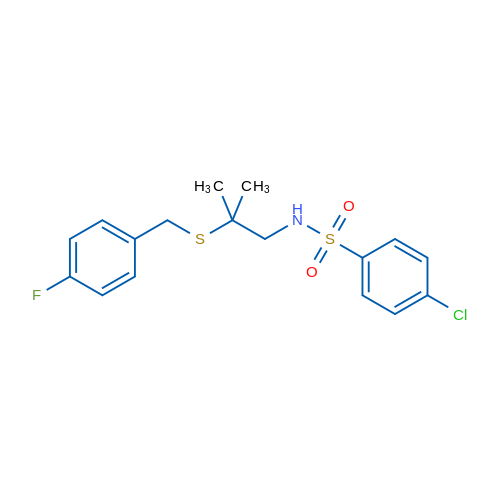 4-Chloro-N-(2-{[(4-fluorophenyl)methyl]sulfanyl}-2-methylpropyl)benzene-1-sulfonamide 1g