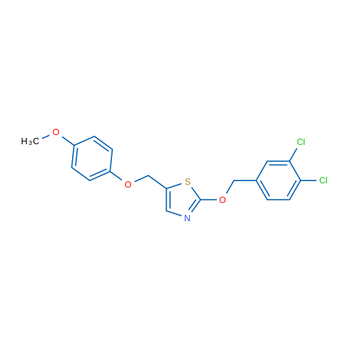 2-[(3,4-Dichlorophenyl)methoxy]-5-[(4-methoxyphenoxy)methyl]-1,3-thiazole 1g