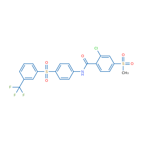 2-Chloro-4-methanesulfonyl-N-{4-[3-(trifluoromethyl)benzenesulfonyl]phenyl}benzamide 1g