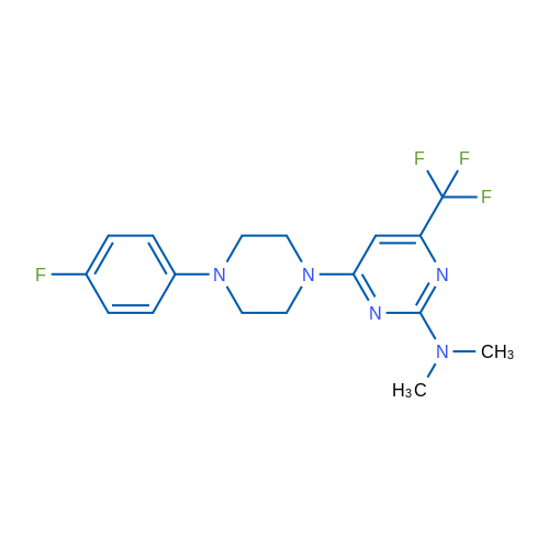 4-[4-(4-Fluorophenyl)piperazin-1-yl]-N,N-dimethyl-6-(trifluoromethyl)pyrimidin-2-amine 1g