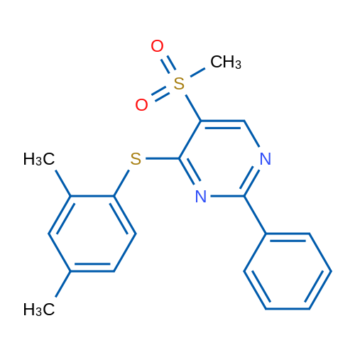 4-[(2,4-Dimethylphenyl)sulfanyl]-5-methanesulfonyl-2-phenylpyrimidine 1g