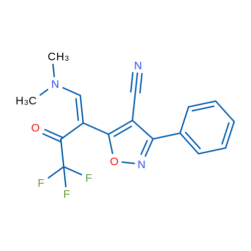 5-[(1Z)-1-(Dimethylamino)-4,4,4-trifluoro-3-oxobut-1-en-2-yl]-3-phenyl-1,2-oxazole-4-carbonitrile 1g
