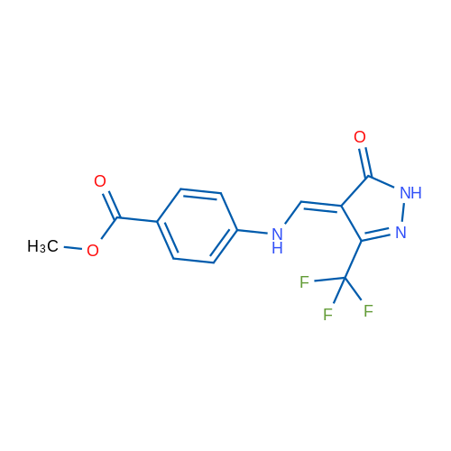 Methyl 4-({[5-oxo-3-(trifluoromethyl)-4,5-dihydro-1H-pyrazol-4-ylidene]methyl}amino)benzoate 1g