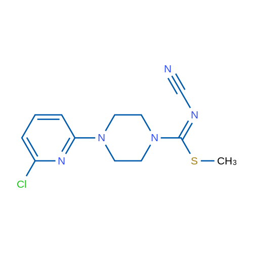 (E)-{[4-(6-chloropyridin-2-yl)piperazin-1-yl](methylsulfanyl)methylidene}(cyano)amine 1g