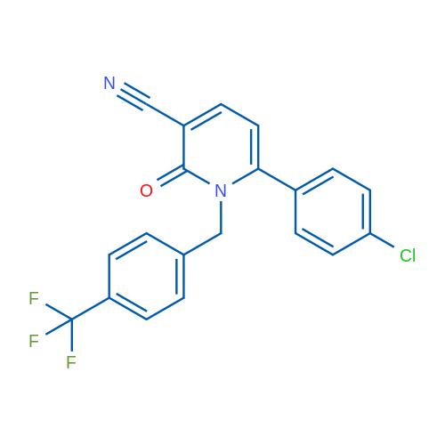 6-(4-Chlorophenyl)-2-oxo-1-{[4-(trifluoromethyl)phenyl]methyl}-1,2-dihydropyridine-3-carbonitrile 1g