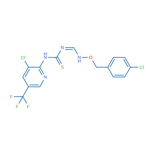3-[3-Chloro-5-(trifluoromethyl)pyridin-2-yl]-1-[(1Z)-{[(4-chlorophenyl)methoxy]amino}methylidene]thiourea 1g