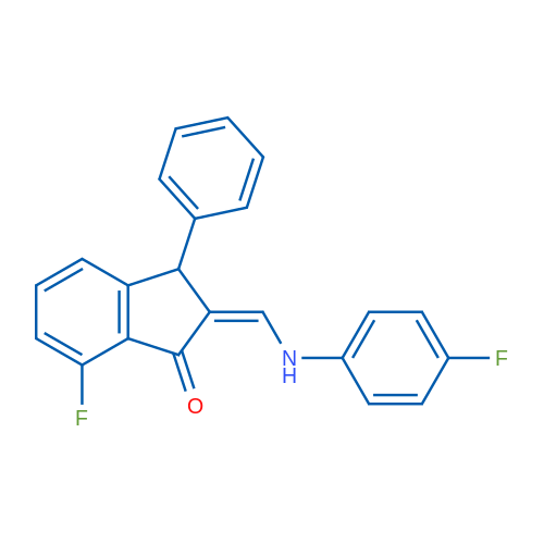 (2Z)-7-Fluoro-2-{[(4-fluorophenyl)amino]methylidene}-3-phenyl-2,3-dihydro-1H-inden-1-one 1g