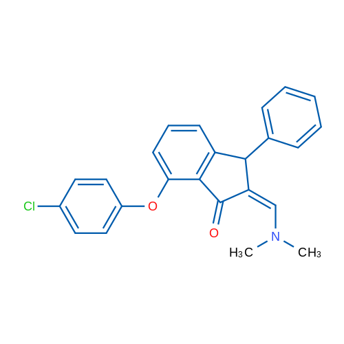 (2Z)-7-(4-Chlorophenoxy)-2-[(dimethylamino)methylidene]-3-phenyl-2,3-dihydro-1H-inden-1-one 1g