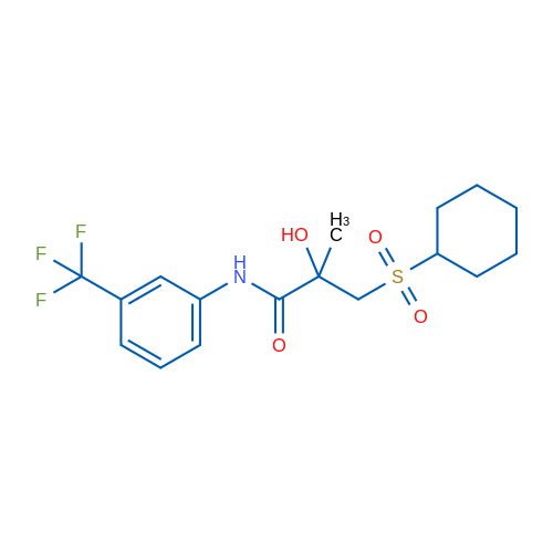 3-(Cyclohexanesulfonyl)-2-hydroxy-2-methyl-N-[3-(trifluoromethyl)phenyl]propanamide 1g