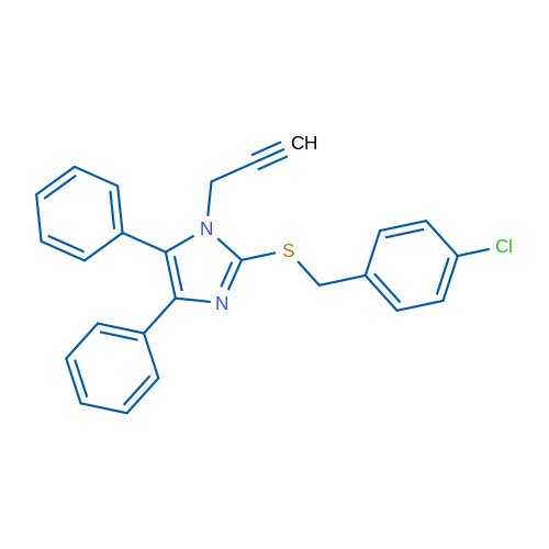 2-{[(4-chlorophenyl)methyl]sulfanyl}-4,5-diphenyl-1-(prop-2-yn-1-yl)-1H-imidazole 1g