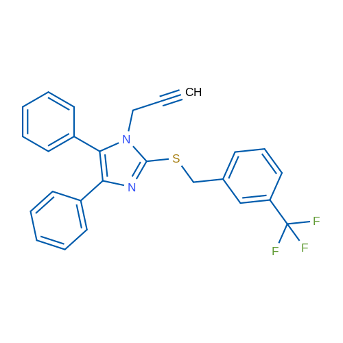 4,5-Diphenyl-1-(prop-2-yn-1-yl)-2-({[3-(trifluoromethyl)phenyl]methyl}sulfanyl)-1H-imidazole 1g