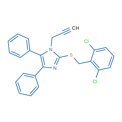 2-{[(2,6-dichlorophenyl)methyl]sulfanyl}-4,5-diphenyl-1-(prop-2-yn-1-yl)-1H-imidazole 1g