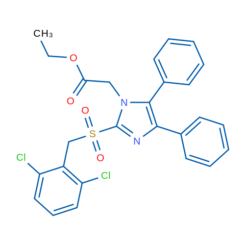 Ethyl 2-{2-[(2,6-dichlorophenyl)methanesulfonyl]-4,5-diphenyl-1H-imidazol-1-yl}acetate 1g