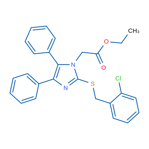 Ethyl 2-(2-{[(2-chlorophenyl)methyl]sulfanyl}-4,5-diphenyl-1H-imidazol-1-yl)acetate 1g