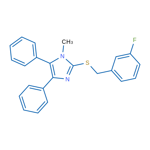 2-{[(3-fluorophenyl)methyl]sulfanyl}-1-methyl-4,5-diphenyl-1H-imidazole 1g