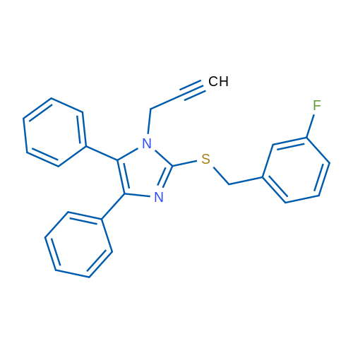 2-{[(3-fluorophenyl)methyl]sulfanyl}-4,5-diphenyl-1-(prop-2-yn-1-yl)-1H-imidazole 1g