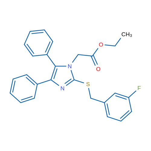 Ethyl 2-(2-{[(3-fluorophenyl)methyl]sulfanyl}-4,5-diphenyl-1H-imidazol-1-yl)acetate 1g