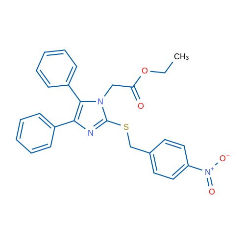 Ethyl 2-(2-{[(4-nitrophenyl)methyl]sulfanyl}-4,5-diphenyl-1H-imidazol-1-yl)acetate 1g