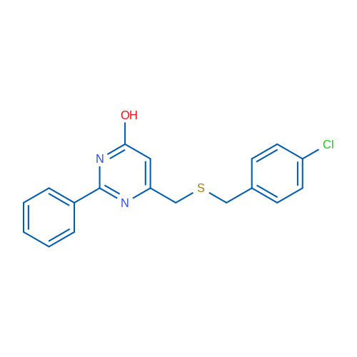 6-({[(4-chlorophenyl)methyl]sulfanyl}methyl)-2-phenylpyrimidin-4-ol 1g