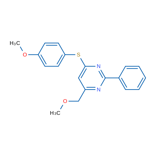 4-(Methoxymethyl)-6-[(4-methoxyphenyl)sulfanyl]-2-phenylpyrimidine 1g