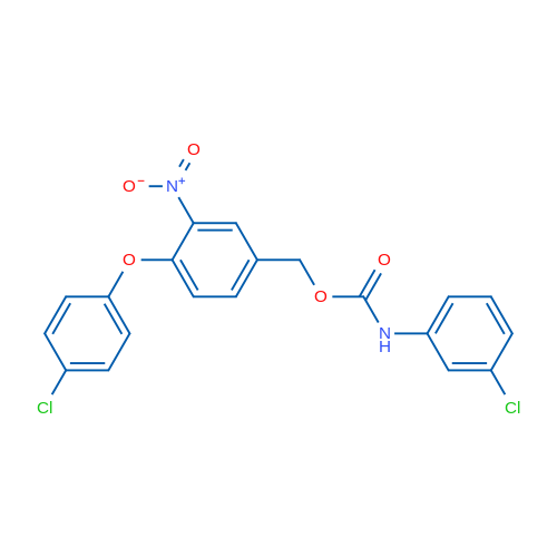 [4-(4-Chlorophenoxy)-3-nitrophenyl]methyl N-(3-chlorophenyl)carbamate 1g