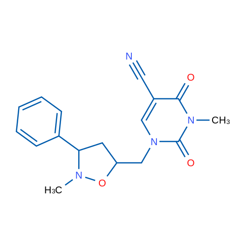 3-Methyl-1-[(2-methyl-3-phenyl-1,2-oxazolidin-5-yl)methyl]-2,4-dioxo-1,2,3,4-tetrahydropyrimidine-5-carbonitrile 1g