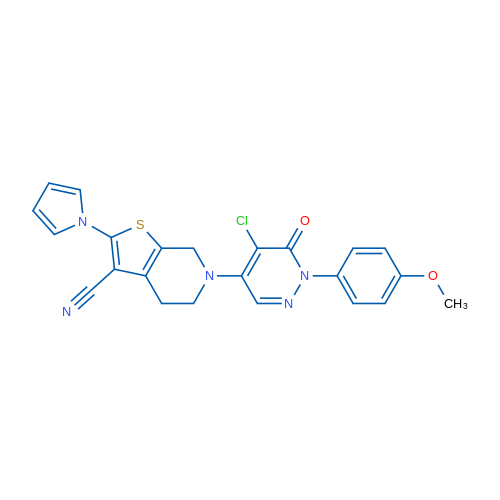 6-[5-Chloro-1-(4-methoxyphenyl)-6-oxo-1,6-dihydropyridazin-4-yl]-2-(1H-pyrrol-1-yl)-4H,5H,6H,7H-thieno[2,3-c]pyridine-3-carbonitrile 1g