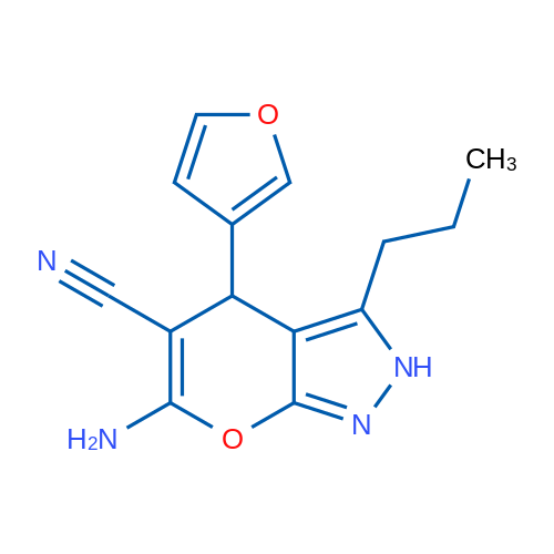 6-Amino-4-(furan-3-yl)-3-propyl-2H,4H-pyrano[2,3-c]pyrazole-5-carbonitrile 1g
