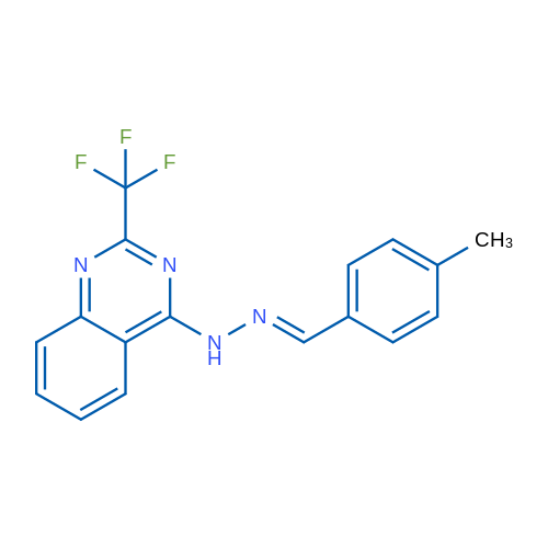 4-[(E)-2-[(4-Methylphenyl)methylidene]hydrazin-1-yl]-2-(trifluoromethyl)quinazoline 1g
