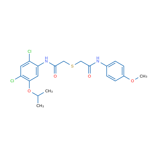 N-[2,4-Dichloro-5-(propan-2-yloxy)phenyl]-2-({[(4-methoxyphenyl)carbamoyl]methyl}sulfanyl)acetamide 1g