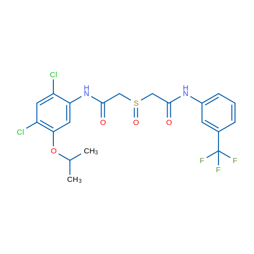 N-[2,4-Dichloro-5-(propan-2-yloxy)phenyl]-2-({[3-(trifluoromethyl)phenyl]carbamoyl}methanesulfinyl)acetamide 1g