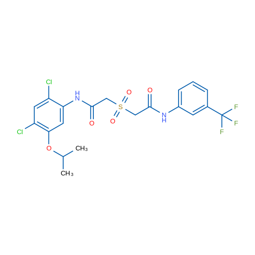 N-[2,4-Dichloro-5-(propan-2-yloxy)phenyl]-2-({[3-(trifluoromethyl)phenyl]carbamoyl}methanesulfonyl)acetamide 1g