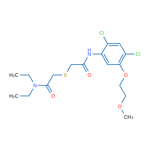 2-[({[2,4-dichloro-5-(2-methoxyethoxy)phenyl]carbamoyl}methyl)sulfanyl]-N,N-diethylacetamide 1g