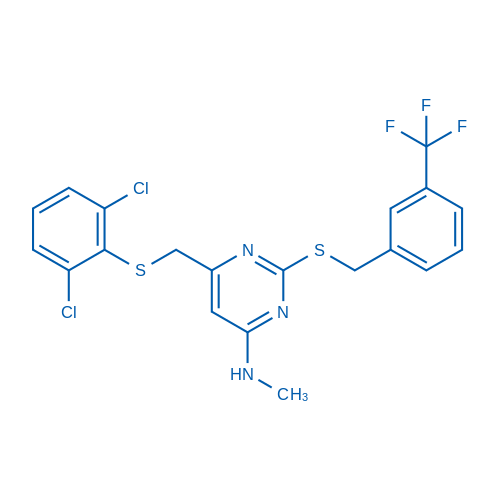 6-{[(2,6-dichlorophenyl)sulfanyl]methyl}-N-methyl-2-({[3-(trifluoromethyl)phenyl]methyl}sulfanyl)pyrimidin-4-amine 1g