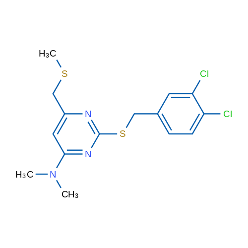 2-{[(3,4-dichlorophenyl)methyl]sulfanyl}-N,N-dimethyl-6-[(methylsulfanyl)methyl]pyrimidin-4-amine 1g