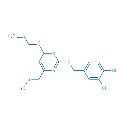 2-{[(3,4-dichlorophenyl)methyl]sulfanyl}-6-[(methylsulfanyl)methyl]-N-(prop-2-en-1-yl)pyrimidin-4-amine 1g