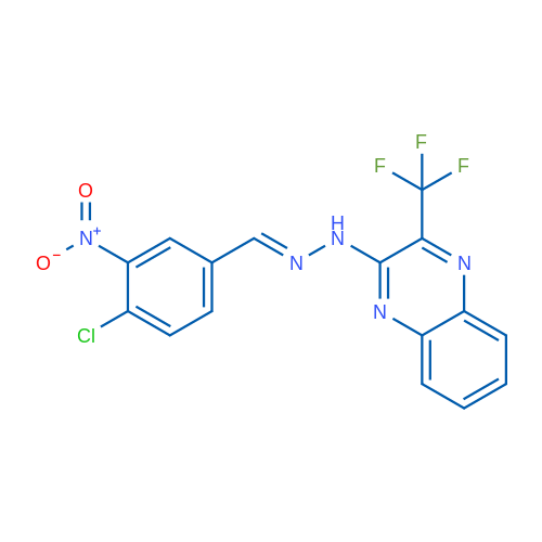 2-[(E)-2-[(4-Chloro-3-nitrophenyl)methylidene]hydrazin-1-yl]-3-(trifluoromethyl)quinoxaline 1g