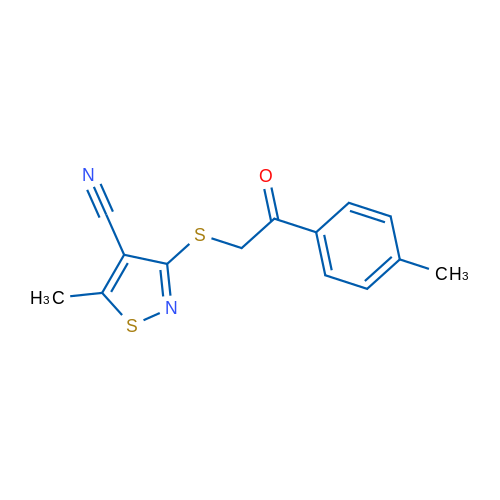 5-Methyl-3-{[2-(4-methylphenyl)-2-oxoethyl]sulfanyl}-1,2-thiazole-4-carbonitrile 1g
